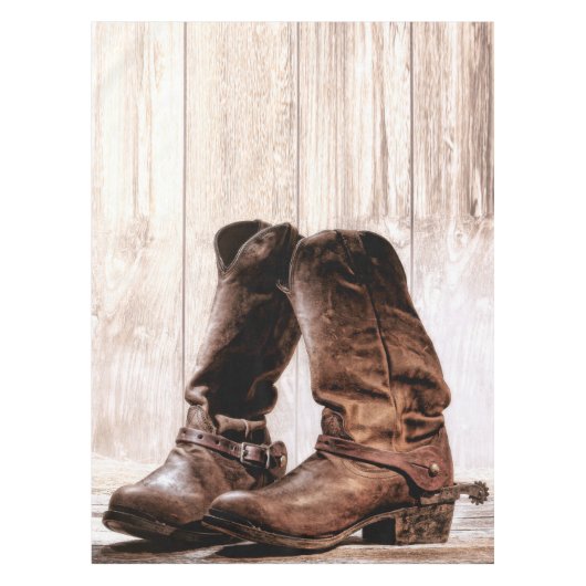 Tablettenstiefel rustikaler Western Trage Stall Tischdecke (Vorderseite)