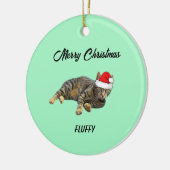 Tablettenstreifen mit Weihnachtsmannmütze Keramik Ornament (Links)