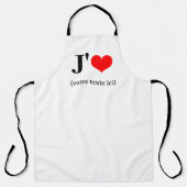 Tablier J'aime (votre texte ici) Schürze (Vorderseite)