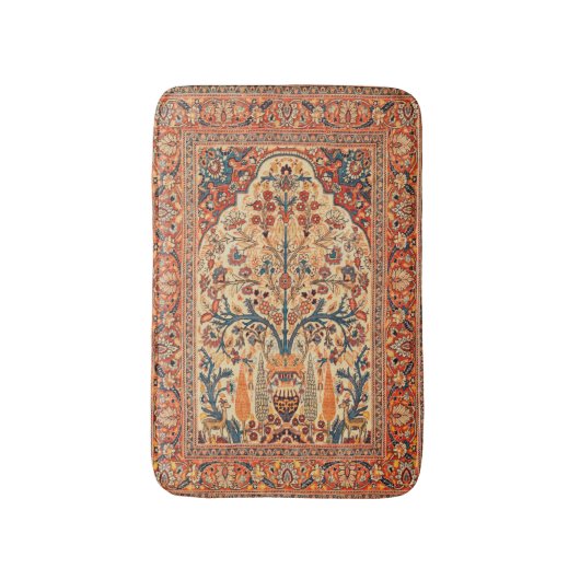 Tabriz Lebensbaum Perserteppichdruck Badematte (Vorderseite Vertikal)