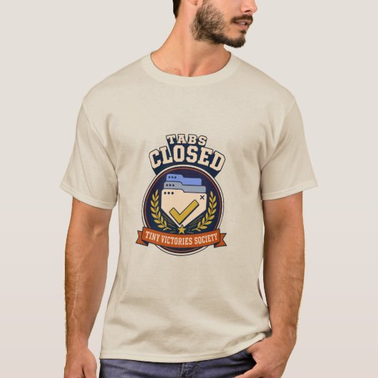 Tabs Geschlossen Retro Browser Humor Abzeichen T-Shirt (Vorderseite)