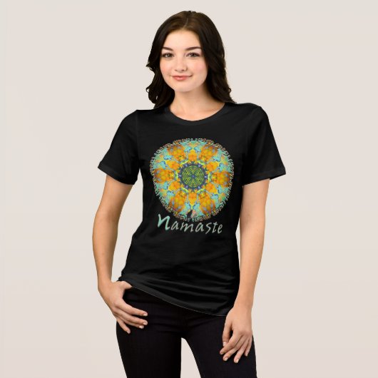 Tabu Namaste Kaleidoskop Tri-Blend Shirt (Vorderseite voll)