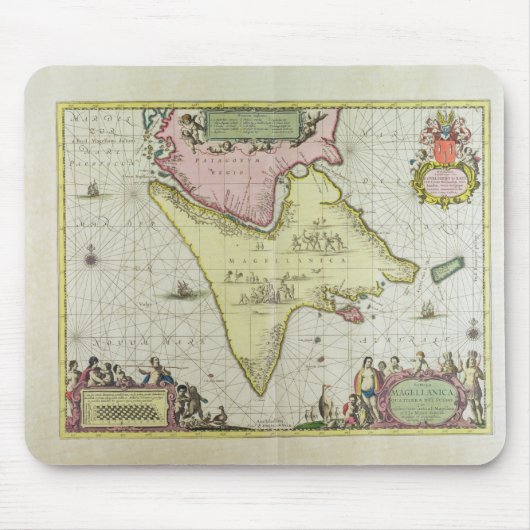 Tabula Magellanica, Quatierrae Del Fuego, Platte Mousepad (Vorne)