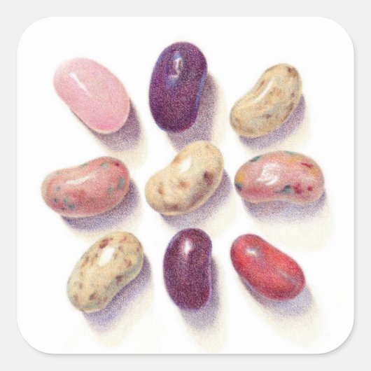 TAC FÜR JELLY BEANS QUADRATISCHER AUFKLEBER (Vorderseite)