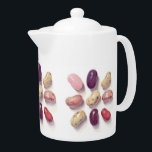 TAC FÜR JELLY BEANS Teapot<br><div class="desc">Das Bild auf diesem TIC TAC TOE JELLY BEANS Porzellanteapot ist eine Gruppe von mehrfarbigen und aromatisierten Geleebohnen, die in einem Muster aus Tactoe angeordnet sind. Sie wurden alle von Hand mit farbigen Bleistiften gezeichnet. Die Kunst wiederholt sich um den Teekessel. * Matching Produkte sind in der Kategorie JELLY BEANS...</div>