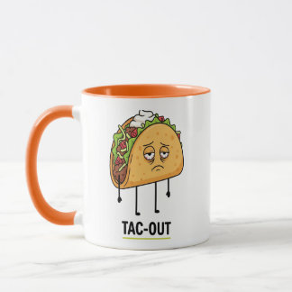 Tac-Out-Stimmung – Lustiger erschöpfter Taco-Wortw Tasse