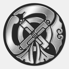 Tachibana Clan Kamon Silver Chrome Runder Aufkleber