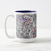 Tachikawa-Flughafen Japan niedriges Map~C-124 Zweifarbige Tasse (Links)