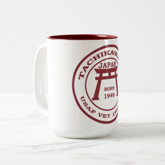 Tachikawa-Flughafen-Tasse U.S.A.F. Zweifarbige Tasse (Vorderseite Links)