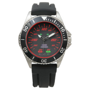 Tachometer Sporthypothek Rot Look Armbanduhr