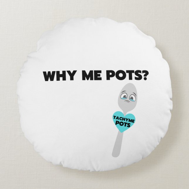 Tachy Me Spoon Bold Print Round Pillow Rundes Kissen (Vorderseite)