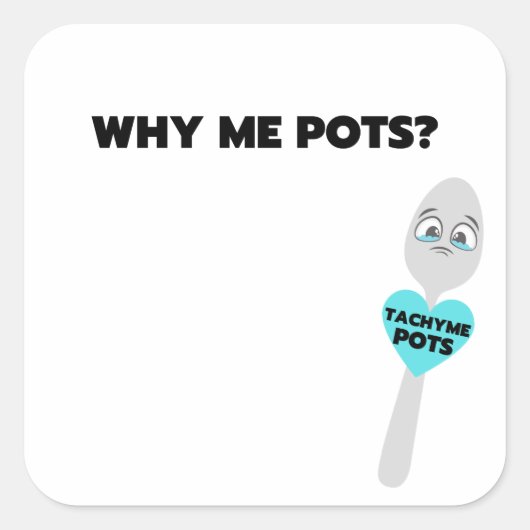 Tachy Me Spoon Fett-Aufkleber Quadratischer Aufkleber (Vorderseite)