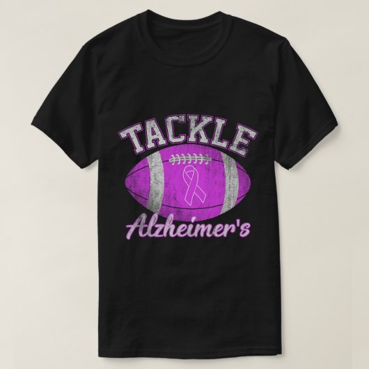 Tackle Alzheimer's Awareness Football Liebhaber T-Shirt (Design vorne)