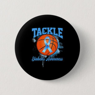 Tackle Basketball Blue Ribbon Diabetes Bewusstsein Button