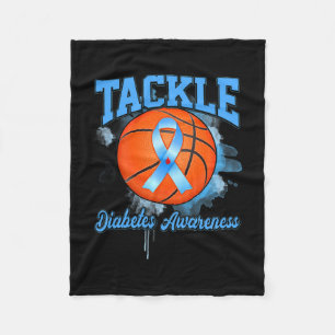 Tackle Basketball Blue Ribbon Diabetes Bewusstsein Fleecedecke