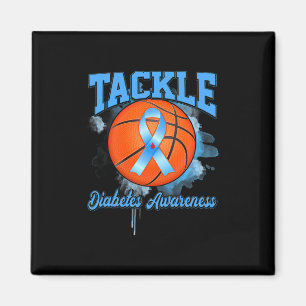 Tackle Basketball Blue Ribbon Diabetes Bewusstsein Magnet