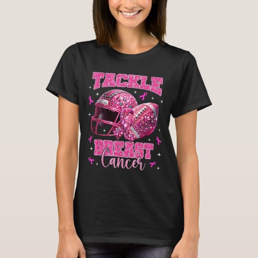 Tackle Breast Cancer Awareness American Football N T-Shirt (Vorderseite)