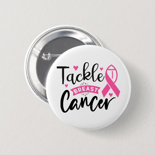 Tackle Breast Cancer Awareness Button (Vorne & Hinten)