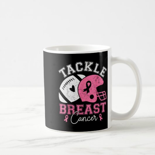 Tackle Breast Cancer Awareness Nk Ribbon American Kaffeetasse (Rechts)