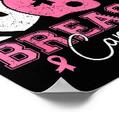 Tackle Breast Cancer Awareness Nk Ribbon American Poster (Ecke)