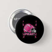 Tackle Breast Cancer Awareness Nk Ribbon Football  Button (Vorne & Hinten)