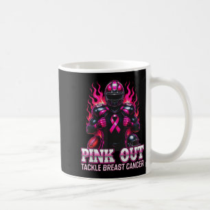 Tackle Brustkrebs-Bewusstsein Pink Out American F Kaffeetasse