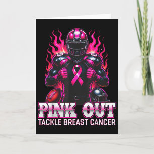 Tackle Brustkrebs-Bewusstsein Pink Out American F Karte