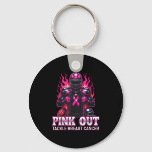 Tackle Brustkrebs-Bewusstsein Pink Out American F Schlüsselanhänger