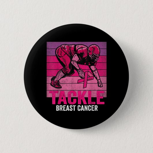 Tackle Brustkrebs-Bewusstseins-Fußball Brust Button (Vorderseite)