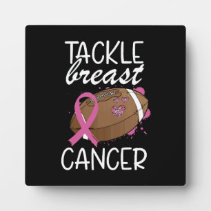 Tackle Cancer Brustkrebs-Bewusstseins-Schleife  Fotoplatte
