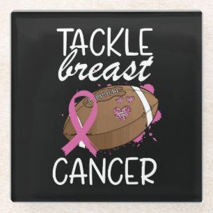 Tackle Cancer Brustkrebs-Bewusstseins-Schleife Glasuntersetzer