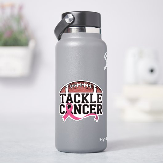 Tackle Cancer Pink Ribbon Design Aufkleber (HydroFlask)