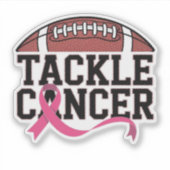 Tackle Cancer Pink Ribbon Design Aufkleber (Vorderseite)