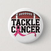 Tackle Cancer Pink Ribbon Design Button (Vorderseite)