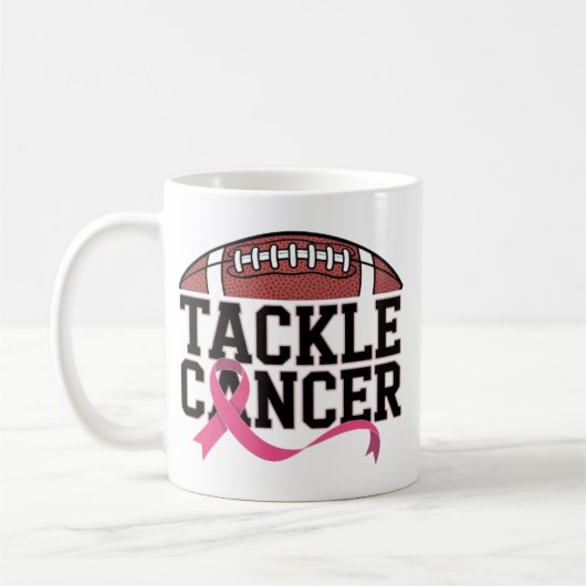 Tackle Cancer Pink Ribbon Design Kaffeetasse (Links)