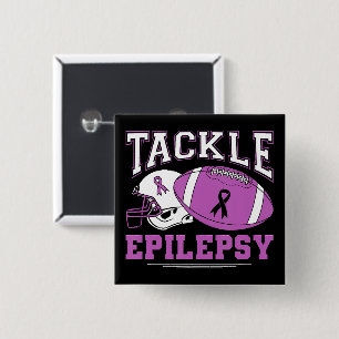 Tackle Epilepsie Lila Band Fußball Button