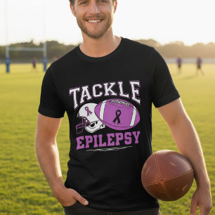 Tackle Epilepsie Lila Band Fußball Tri-Blend Shirt