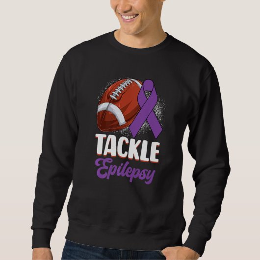 Tackle Epilepsy Awareness Day Warrior Football Pur Sweatshirt (Vorderseite)