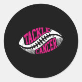 Tackle Football Ball Pink Ribbon Brustkrebs Awa Runder Aufkleber (Vorderseite)