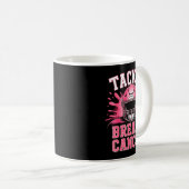 Tackle Football Breast Cancer Awareness Nk Ribbon Kaffeetasse (VorderseiteRechts)