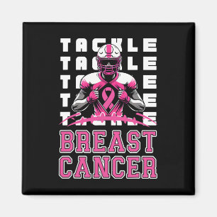Tackle Football Breast Cancer Awareness Pink Ribbo Magnet