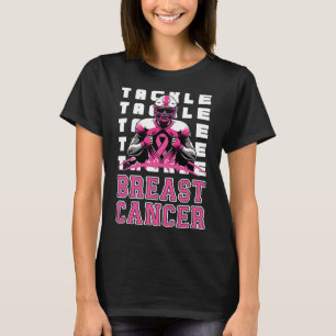 Tackle Football Breast Cancer Awareness Pink Ribbo T-Shirt