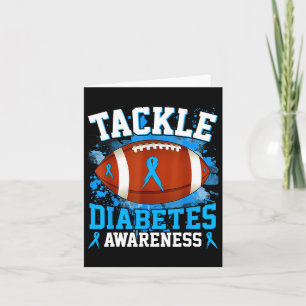 Tackle Football Diabetes Awareness Blue Ribbon Boy Karte