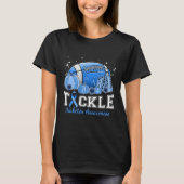 Tackle Football Diabetes Blue Ribbon Dibetes Aware T-Shirt (Vorderseite)