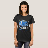Tackle Football Diabetes Blue Ribbon Dibetes Aware T-Shirt (Vorne ganz)