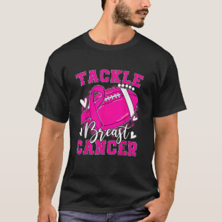 Tackle Football Pink Ribbon Brustkrebs Auswarenes T-Shirt