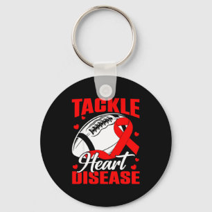 Tackle Herzkrankheit Awareness Football Roter Stre Schlüsselanhänger