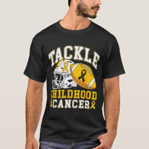 Tackle Kindheitskrebs-Bewusstseins-Fußball gold T-Shirt