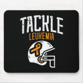 Tackle Leukemia Helmet Orange Ribbon Blood Cancer Mousepad (Vorne)