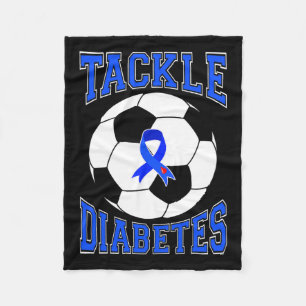 Tackle Soccle Blue Ribbon Tackle Diabetes Awarenes Fleecedecke